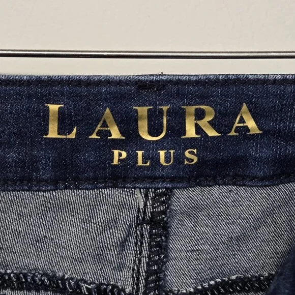 Women’s Straight Leg Dark Blue Jeans with Stud Embellishment - Picture 11 of 15